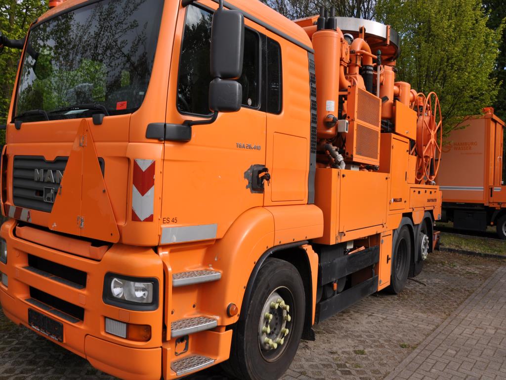 MAN/ Müller Umwelttechnik TGA 26.410/ Shaftmaster F 100 E  Special vehicle sewer cleaner (ex HH-SE 2016 / AWS045)
