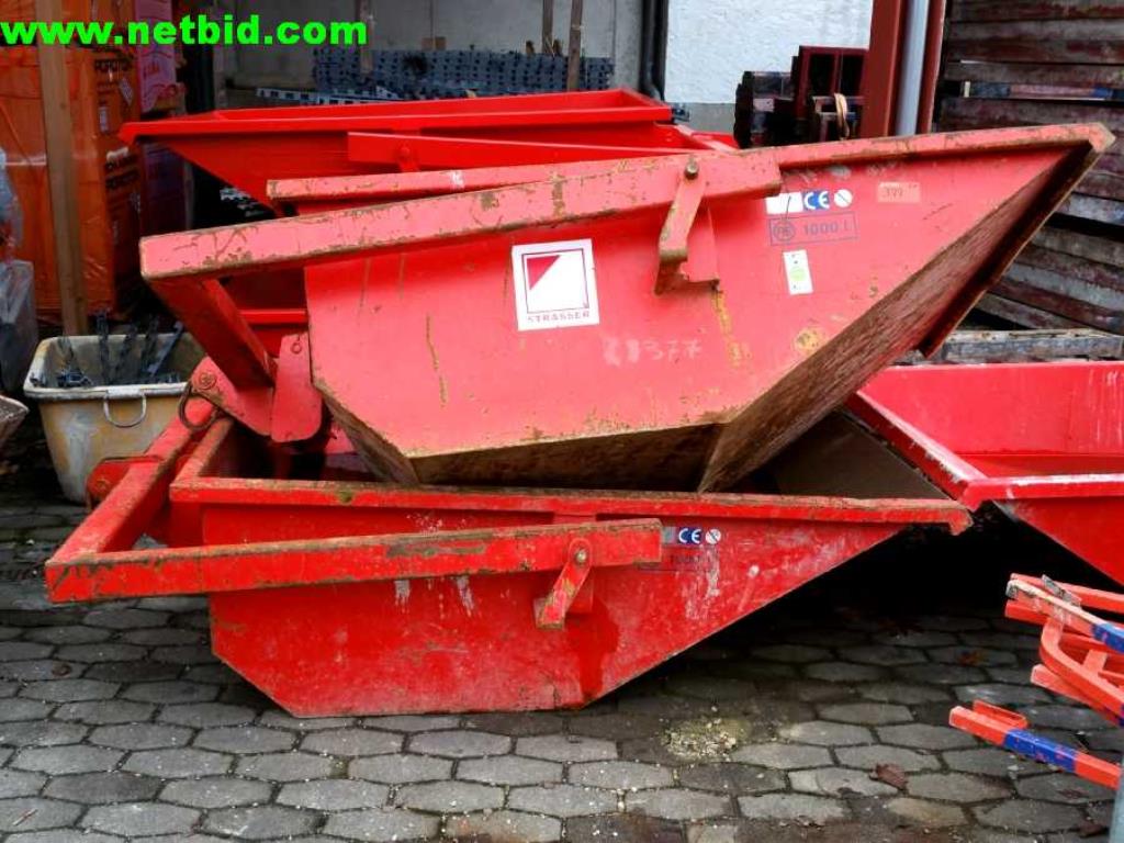 Crane transport container with swivel arm