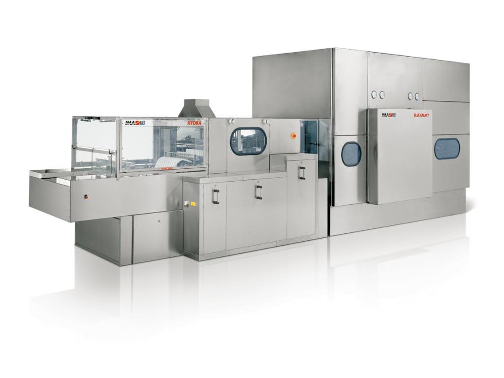 Washing and sterilizing lines for glass containers used in pharmaceutical industry