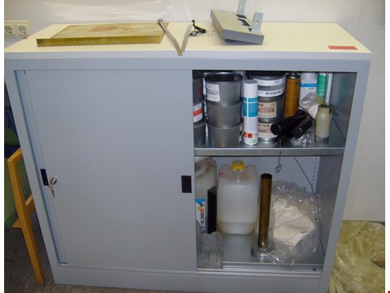Used Slide Door Cabinet With Printer S Material For Sale Auction