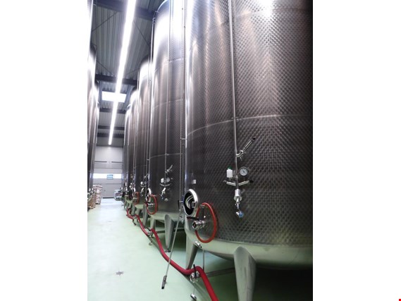 stainless steel tanks of a fruit juice producer