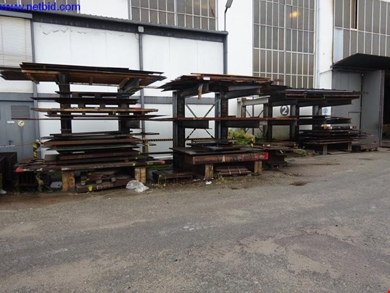 Used Friedmann Stahltechnik Cantilever racking system (grey) for Sale (Auction Premium) | NetBid Industrial Auctions