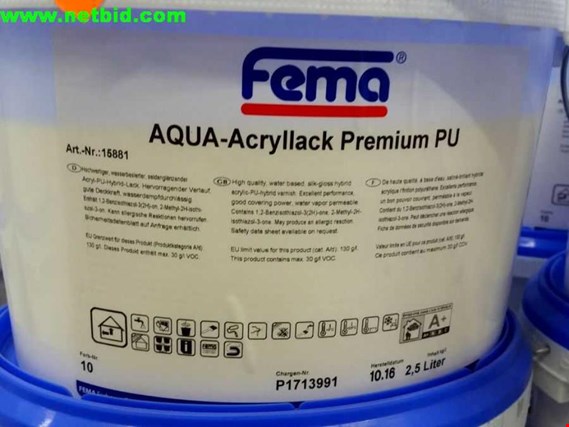 Used FEMA Lot AQUA acrylic lacquer Premium PU for Sale (Trading Premium) | NetBid Industrial Auctions