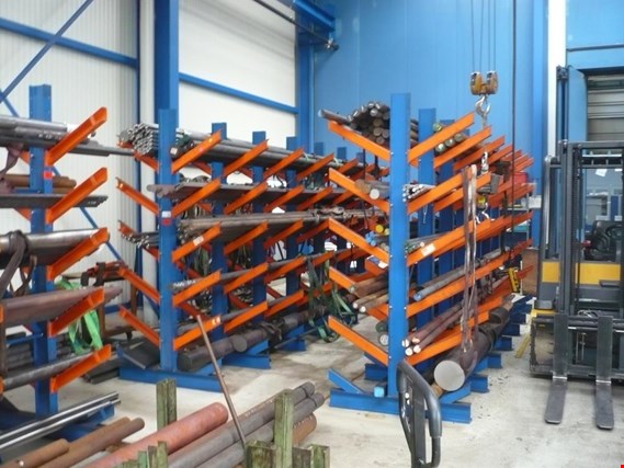 Used Fetzer 3 double-sided cantilever shelves for Sale (Trading Premium) | NetBid Industrial Auctions