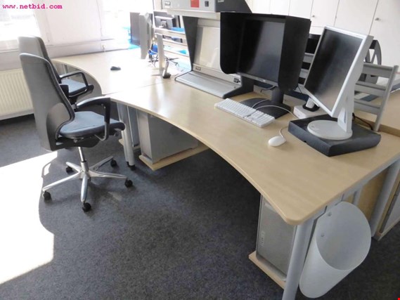 Used Angular Office Desk Combination For Sale Auction Premium