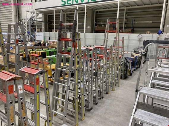 Used Günzburger u.a. 10 Aluminium folding and single ladders for Sale (Auction Premium) | NetBid Industrial Auctions