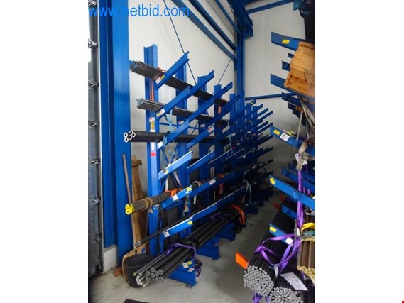 Used Fetzer 4 double sided cantilever racks for Sale (Auction Premium) | NetBid Industrial Auctions