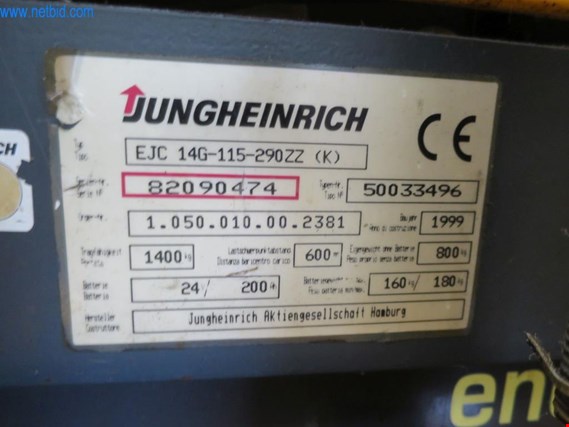 Used Jungheinrich EJC14G-115-290ZZ Electric pedestrian stacker for Sale (Auction Premium) | NetBid Industrial Auctions